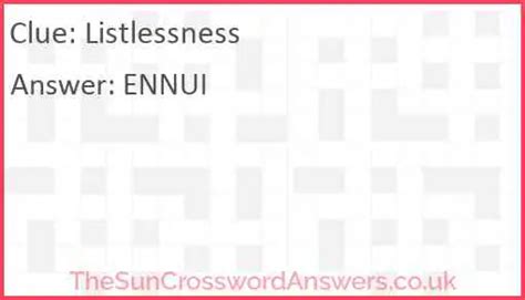 listlessness crossword clue